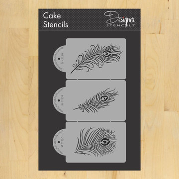 Peacock Feather Cake Stencil Set