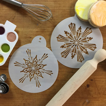 Crystal Snowflake Style 3 Cake Stencil Top Duos