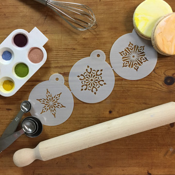 Small Crystal Snowflakes 2 Cookie Stencil Set
