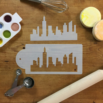 New York Skyline Cake Stencil Set