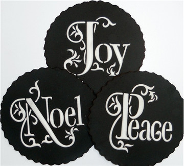 Joy, Noel, Peace Cookie or Cupcake Stencil Set