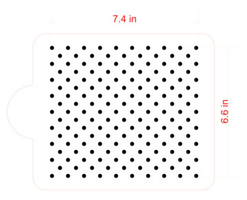 Mini Polka Dot Cake Stencil Border Sizing