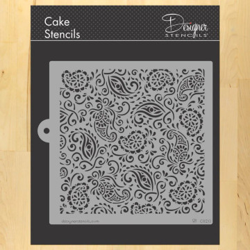 Paisley Henna Miniprint Cake or Cookie Stencil