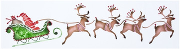 Santa's Sleigh and Reindeer Cake Stencil Side