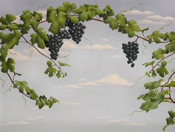 Grape Cluster Wall Stencil by Jeff Raum