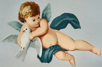 Small Loving Cherub Wall Stencil by Jeff Raum