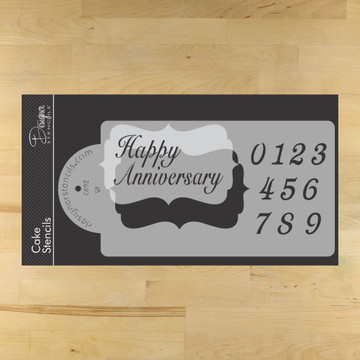 Happy Anniversary Plaque Cake Stencil Set