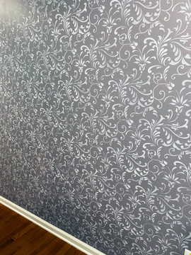 Rebecca Floral All Over Wall Stencil Sample