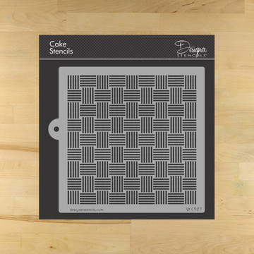 Basketweave Miniprint Cake or Cookie Stencil