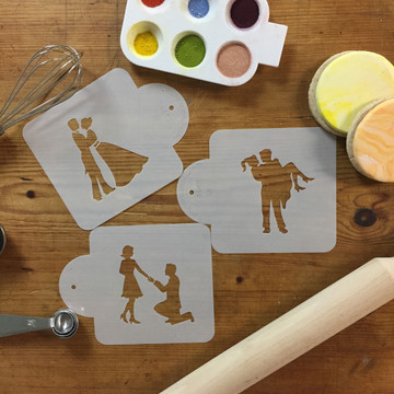 Stages of Love Silhouette Cake Stencil Set