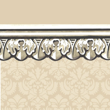 Egg and Leaf Molding Wall Stencil