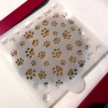 Mini Dog Paws Allover Cookie and Craft Stencil SKU #CM007