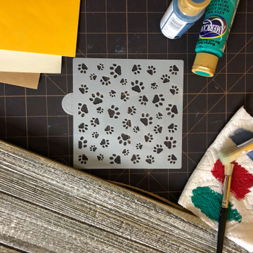 Mini Dog Paws Allover Cookie and Craft Stencil