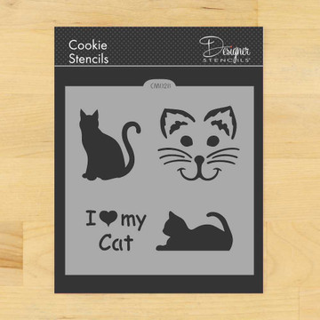 I Love My Cat Cookie and Craft Stencil