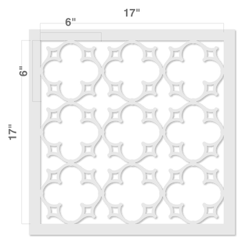 Small Parisian Fretwork Allover Wall Stencil - Dimensions