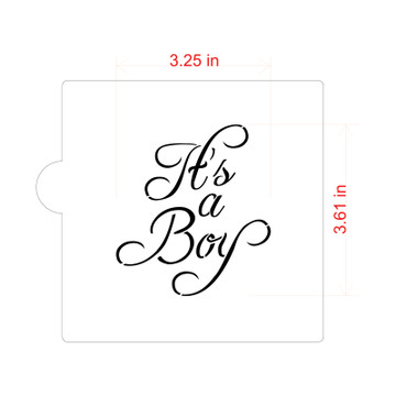 It's A Boy Cookie and Craft Stencil Sizing