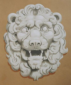 Lion Head Wall Stencil by Jeff Raum