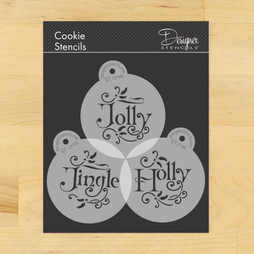 Holly, Jolly and Jingle Cookie Stencil Set