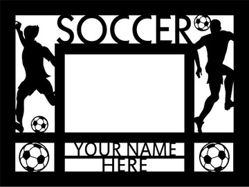 Personalized 9" x 12" Soccer (Men's) Wood Picture Frame (4" x 6" Photo)