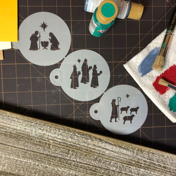 Nativity, Wisemen and Shepherd Cookie Stencil Set