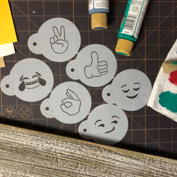 Emojis 2 Cookie Or Cupcake Stencil Set