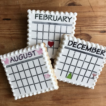 Save the Date Calendar Cookie Stencil Set Cookies