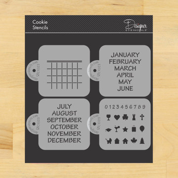 Save the Date Calendar Cookie Stencil Set