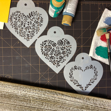Vintage Hearts Cookie Stencil Set SKU #C1024