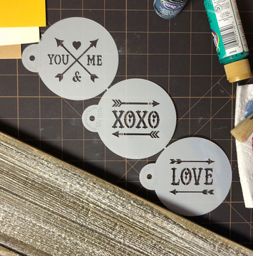 LOVE and Arrows Cookie Stencil Set