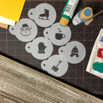 Winter Season Cupcake/Cookie Tops Stencil Set SKU #C1033
