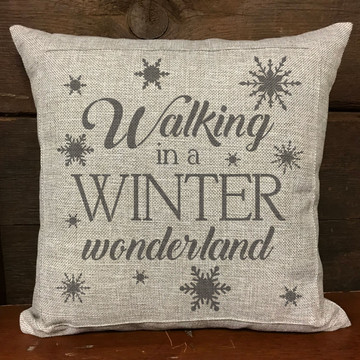 Walking in a Winter Wonderland Stencil Pillow