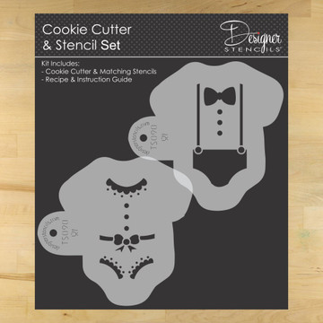 Baby Boy Girl Onesie Cookie Cutter and Stencil Set