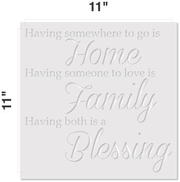 Home Family Blessing Stencil Measurements