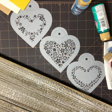 Floral Hearts Cookie Stencil Set SKU #C1055