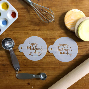 3 Inch Happy Mother's and Father's Day Cookie Stencil Set