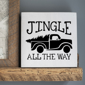 Jingle All The Way Vintage Truck with Tree Stencil (10 mil plastic)