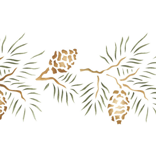 pine cone stencil border