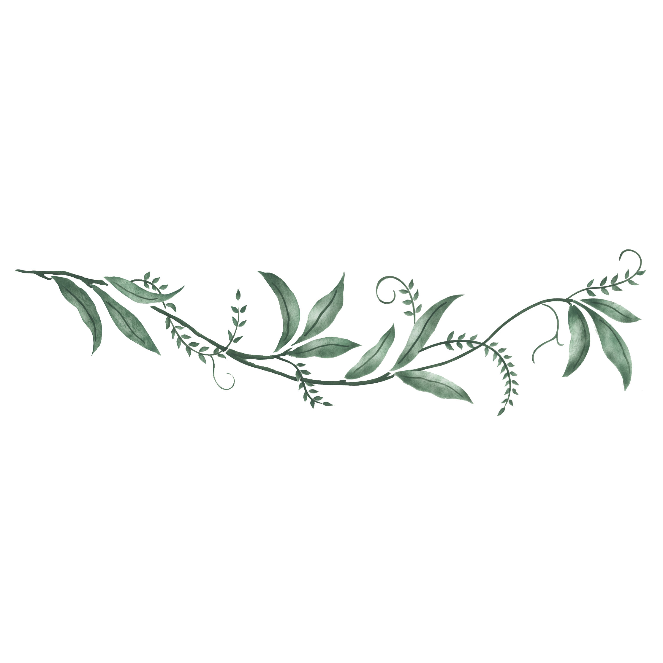 Stem and Leaf Flower stencils for fence painting, wall stenciling