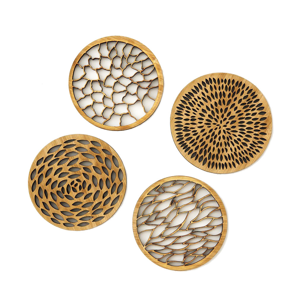 Abstract Bamboo Coasters