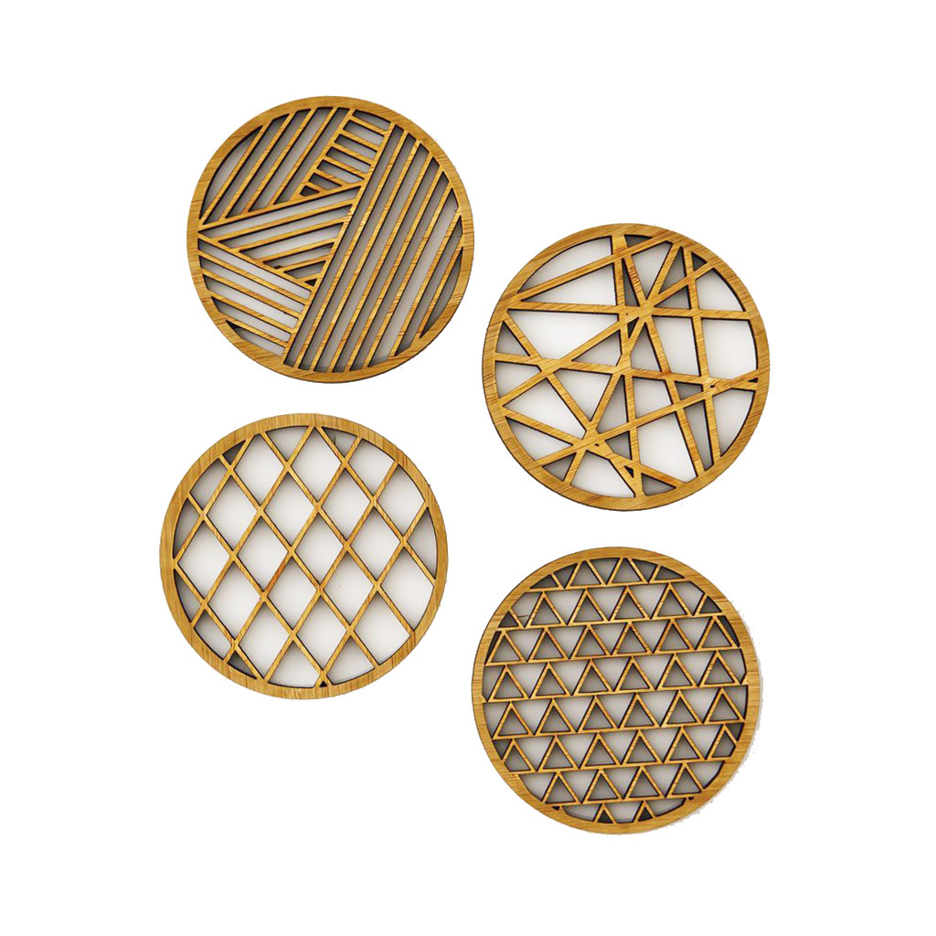 Geometric Bamboo Coasters