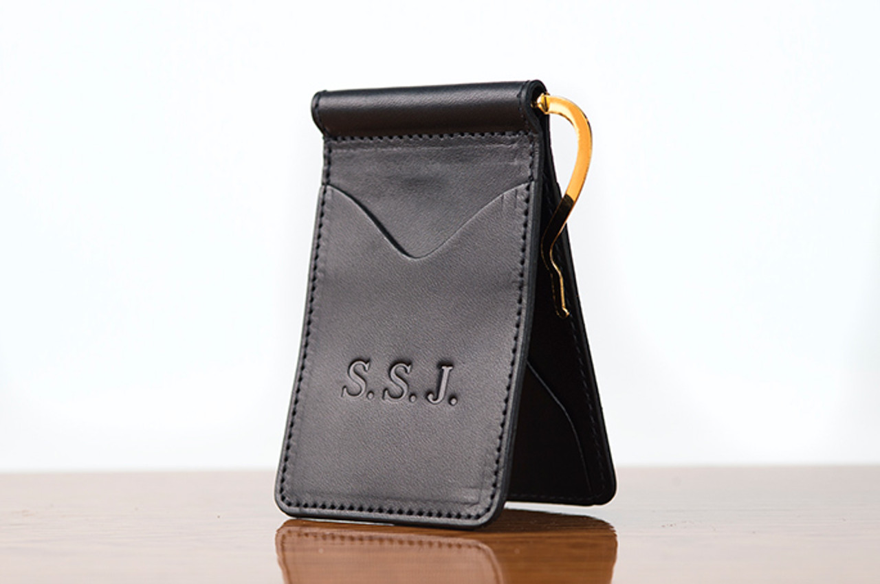 Spring Clip Wallet Black Bridle