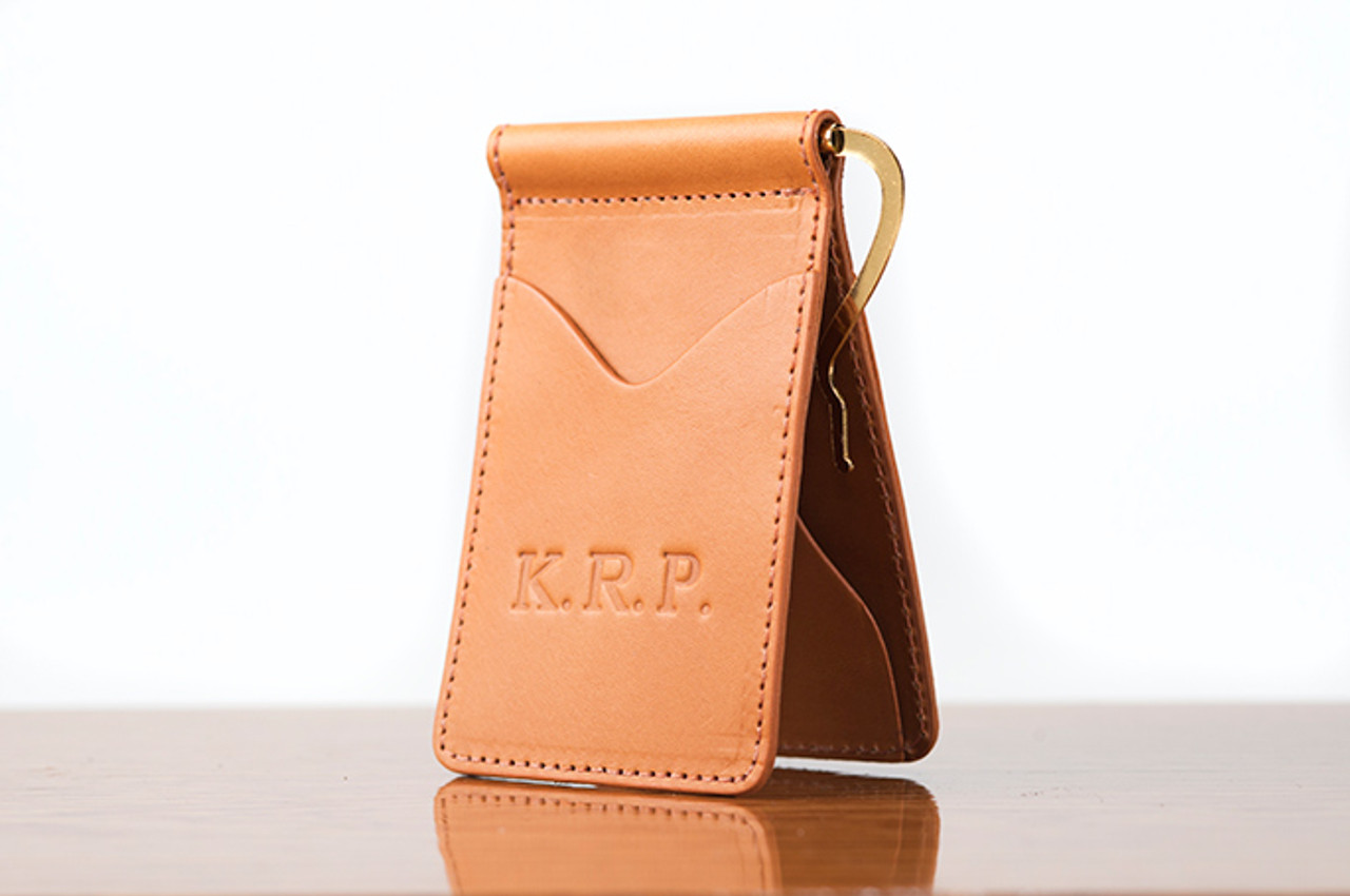 Spring Clip Wallet Tan Bridle