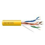 Genesis 23/4 Cat 6 Plus Unshielded (U/UTP) Riser Networking Cable - Reel-in-a-Box, 1000ft, Yellow - 50922102
