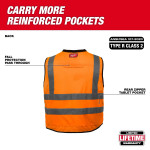 Class 2 High Visibility Orange Performance Safety Vest - 2XL/3XL (48-73-5053)