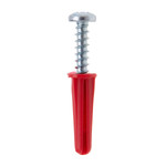 1/4 inch Light Duty Red Wall Anchor Jar w/10 X 1" Pan Head Combo Screw - WAKJ14