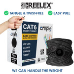 Cat 6 Riser Ethernet Cable Black - 23AWG | Bare Copper 1000ft - 7012-N