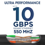 Cat 6 Riser Ethernet Cable Black - 23AWG | Bare Copper 1000ft - 7012-N