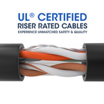 Cat 6 Riser Ethernet Cable Black - 23AWG | Bare Copper 1000ft - 7012-N