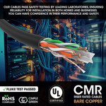 Cat 6 Riser Ethernet Cable Black - 23AWG | Bare Copper 1000ft - 7012-N