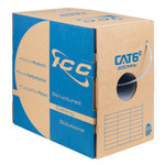 600MHz CAT6e Bulk Cable with 23 AWG UTP Solid Wires, CMR Jacket in a Pull Box, 1000 Feet - Blue - ICCABR6EBL